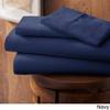 1000-Thread-Count 100% Egyptian Cotton Bed Sheet, 4-Pc Queen XL Navy Blue Solid Sheet Set Single Ply Long Staple Cotton Yarns, Sateen Weave, Fits Mattress Upto 28" Deep Pocket view 2