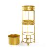 Umbrella Rack Hua Golden Wrought Iron Umbrella Stand with Drip Tray, Large Capacity, Umbrella Storage Bucket for Home Hotel Lobby Office, 24.5x24.5x60cm view 1