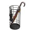 Umbrella Rack Hua Modern Creative Metal Umbrella Stand, Home Entrance Business Umbrella Storage Bucket, with Drip Tray and Hooks, Large Capacity, 2 Colors (Color : Black) view 1