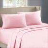 1000-Thread-Count 100% Egyptian Cotton Bed Sheet, 4-Pc Full Pink Solid Sheet Set Single Ply Long Staple Cotton Yarns, Sateen Weave, Fits Mattress Upto 28" Deep Pocket view 1