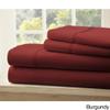 1000-Thread-Count 100% Egyptian Cotton Bed Sheet, 4-Pc Olympic Queen Burgundy Solid Sheet Set Single Ply Long Staple Cotton Yarns, Sateen Weave, Fits Mattress Upto 28" Deep Pocket view 2