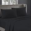 1000-Thread-Count 100% Egyptian Cotton Bed Sheet, 4-Pc Full Black Solid Sheet Set Single Ply Long Staple Cotton Yarns, Sateen Weave, Fits Mattress Upto 28" Deep Pocket view 1