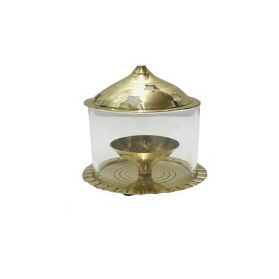 Brass Akhand Jyot Diya Golden Diya Jyot Deepak Pooja Dia Brass Diwali Puja Diwali /Deepawali Deepak Oil Lamps Lantern Navratri/Navaratri Pooja Diya Engraved Christmas Gift Items Size- 5 inch