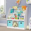 RiverRidge Kids Bookrack with Three Cubbies and 2 Aqua Bins view 2