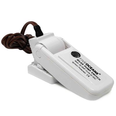 Five Oceans 12-24-32-Volts Automatic Boat Bilge Pump Float Switch for Electric Water Pump, Heavy-Duty Flow Sensor Float Switch for Boat Bilge Pump, Mercury Free, 20-Amps Max - FO3610
