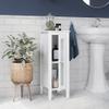 RiverRidge Prescott Slim Single Door Bathroom Storage Cabinet with Reeded Glass Door, Soft-Close Hinges & Adjustable Shelf - Bathroom Floor Cabinet view 2