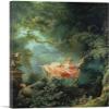 ARTCANVAS The Swing 1767 Canvas Art Print Stretched Framed Painting Picture Poster Giclee Wall Decor by Jean-Honore Fragonard - 40" x 26" (0.75" Deep) view 1