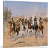 ARTCANVAS A Dash For The Timber 1889 Canvas Art Print Stretched Framed Painting Picture Poster Giclee Wall Decor by Frederic Remington - 40" x 26" (0.75" Deep) view 1