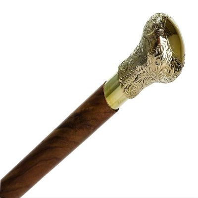 Vimal Nautical Handmade Victorian Brass Handle Walking Cane Round Knob Walking Cane Designer Wooden Walking Stick