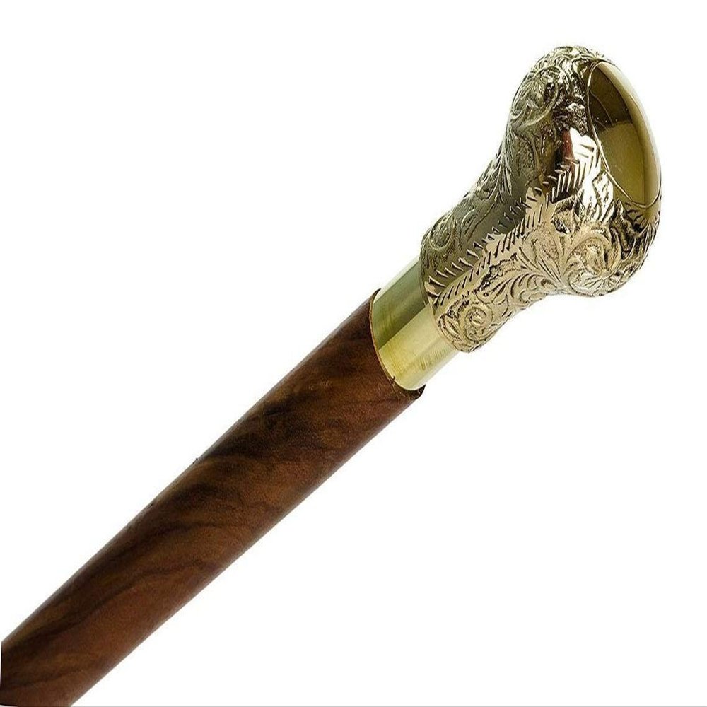 Vimal Nautical Handmade Victorian Brass Handle Walking Cane Round Knob Walking Cane Designer Wooden Walking Stick