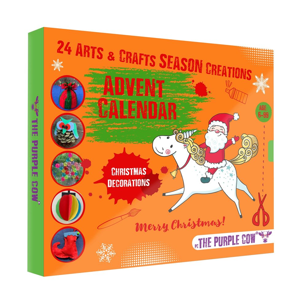 Christmas Countdown Advent Calendar. Beautiful DIY Arts & Crafts Ornaments & Decorations Handmade by your kids. 24 days, all the season decorations for the Christmas Tree and Table.