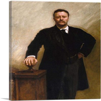 ARTCANVAS President Theodore Roosevelt Canvas Art Print Stretched Framed Painting Picture Poster Giclee Wall Decor by John Singer Sargent - 40" x 26" (0.75" Deep)