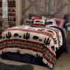 Carstens, Inc. Bear Trails Black Sherpa 4 Piece Bedding Set, King, Brown view 1