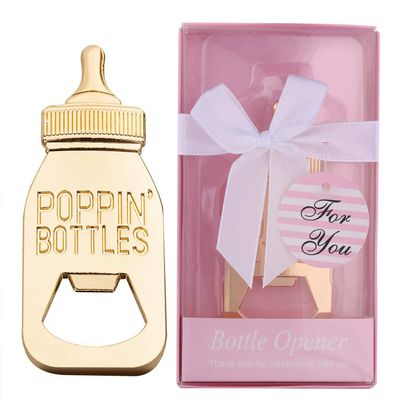 16 Pack Bottle Opener Baby Shower Favor For Guest,Cute Poppin Bottle Shaped Bottle Opener Favors for Baby Shower Souvenir Supplies and Decorations For Boy or Girl (Pink, 16)