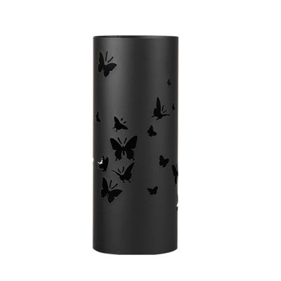 Umbrella Racks WXYZ Round Wrought Iron Umbrella Stand Can Store Long and Short Umbrellas, Large Capacity and Space Saving, 19.5x49cm (Color : Black)