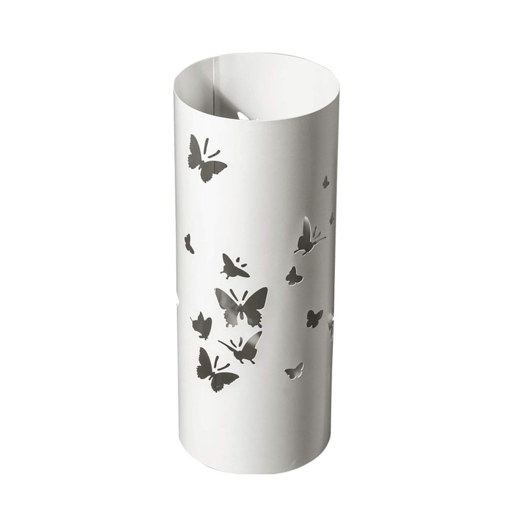 Umbrella Racks WXYZ Round Wrought Iron Umbrella Stand Can Store Long and Short Umbrellas, Large Capacity and Space Saving, 19.5x49cm (Color : White)
