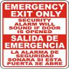 The Sign Studio - 10 x 14 - Emergency Exit Only Security Alarm Will Sound If Door is Opened/Salida De Emergencia La Alarma De Seguridad Sonara Si Esta Puerta Se Abre Sign Aluminum Sign .040 view 1