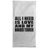 Designsify Gifts, All I Need is Love and My Border Terrier, Hand Towel 15x30 inch Soft Tea Dish Cloth for Kitchen Bath - for Birthday Anniversary Christmas Mothers Day Fathers Day Party view 1