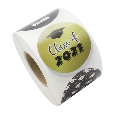 Graduation Stickers 2021 for envelopes Class of Decorations Grad Cap Envelope Seals Invitations-Favors Party Pack Girls Sticker Gold Senior- roll Adhesive Decals