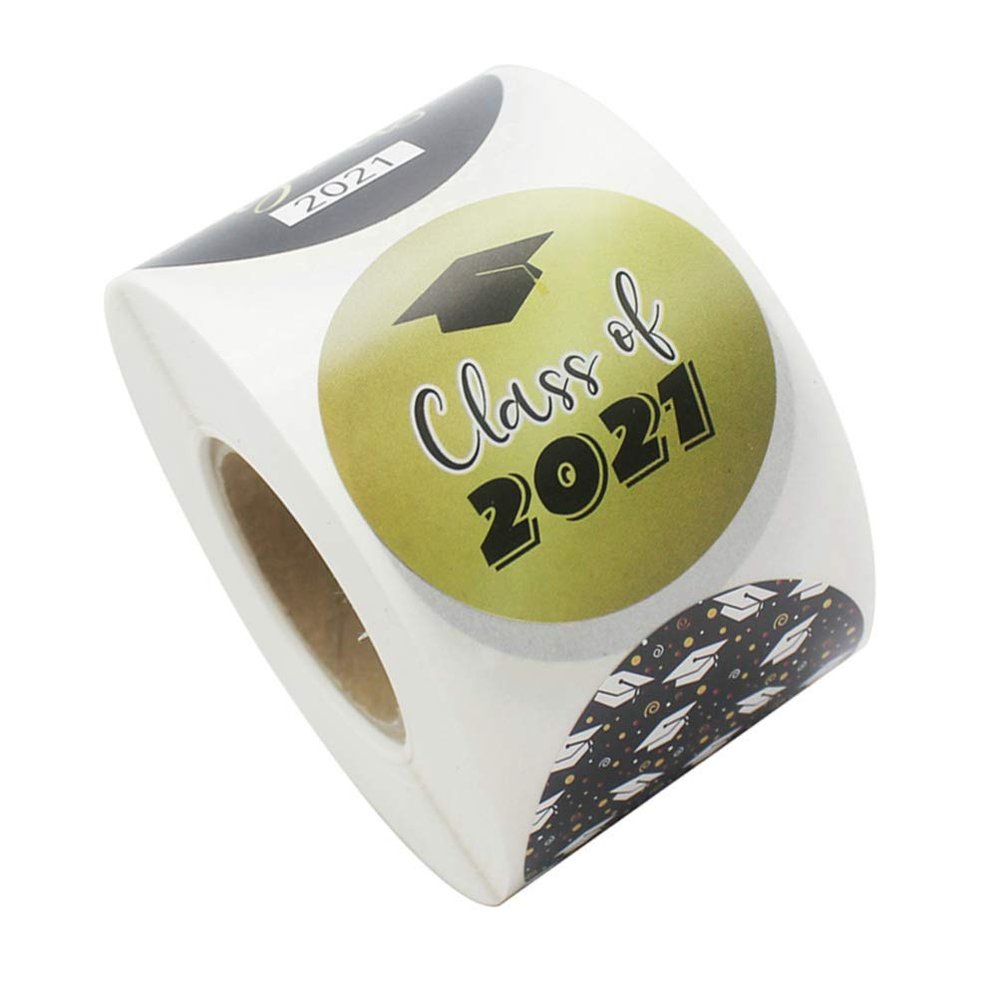 Graduation Stickers 2021 for envelopes Class of Decorations Grad Cap Envelope Seals Invitations-Favors Party Pack Girls Sticker Gold Senior- roll Adhesive Decals