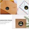 Graduation Stickers 2021 for envelopes Class of Decorations Grad Cap Envelope Seals Invitations-Favors Party Pack Girls Sticker Gold Senior- roll Adhesive Decals view 3