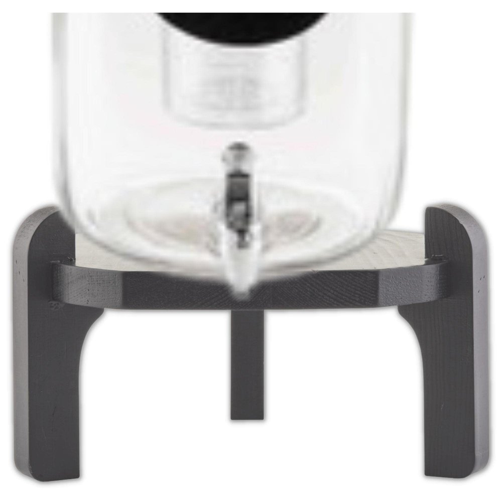 TableCraft 10756 Beverage Dispenser Stand, 10" Diameter x 5.75" Height, Black Painted Pinewood, Durable Drink Dispenser Base for TableCraft Glass Beverage Dispensers