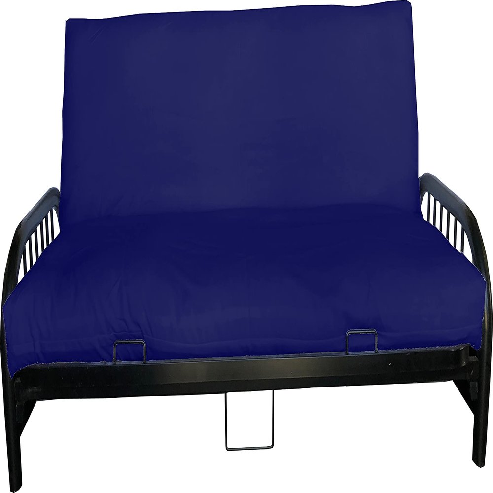 D&D Futon Furniture Futon Covers, Covering 10 inch Thick, Mattress Slipcovers, Cases, Polyester Poplin (Navy Blue, Queen 10x60x80)
