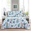 3-Piece Reversible Nautical Theme Bedspread Coverlet Twin (68x86 Inches),Blue-Green Seashells Coral Beach Bedding Sets,Lightweight Quilt Set Bed Cover, Coastal Bed Set for All Seasons(Cyan,Twin) view 1