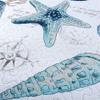 3-Piece Reversible Nautical Theme Bedspread Coverlet Twin (68x86 Inches),Blue-Green Seashells Coral Beach Bedding Sets,Lightweight Quilt Set Bed Cover, Coastal Bed Set for All Seasons(Cyan,Twin) view 4