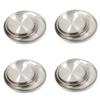 12 Pack Stainless Steel Plates, Reusable Brushed Metal Dinner Plates, Metal Dinner Dishes for Picnic BBQ Steak (sliver) view 1