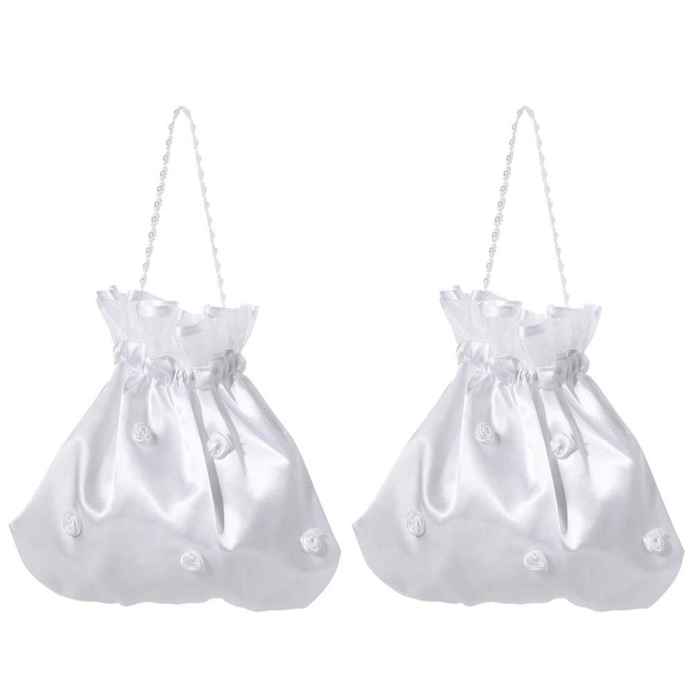 ABOOFAN Wedding Candy Bags 2 Pack Drawstring Lace Pouches for Wedding Gift Bags Party Candy Pouches Bridal Money Bag Cloth Favor Bags 8.66 X 8.26 X 0.07 in