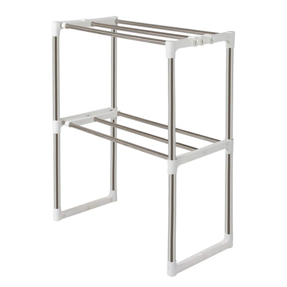 Amosfun Microwave Oven Rack Kitchen Storage Holder Storage Shelf Double Layer Shelf Kitchen Rack