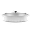 CorningWare QuickHeat 5.7-QT Cast Aluminum Roaster With Lid & Non-Stick Ceramic Interior, Lightweight and Fast Even Heat Baking & Cooking, For Meats, Soup, Browning, Searing, French White view 1