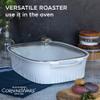 CorningWare QuickHeat 5.7-QT Cast Aluminum Roaster With Lid & Non-Stick Ceramic Interior, Lightweight and Fast Even Heat Baking & Cooking, For Meats, Soup, Browning, Searing, French White view 2