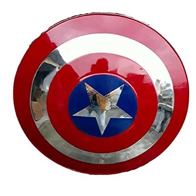 America Shield 24 Inch America Round Shield Leather Grip Wall Decor Shield Rust Free Metal Gift Item Rustic Vintage Home Decor Gifts