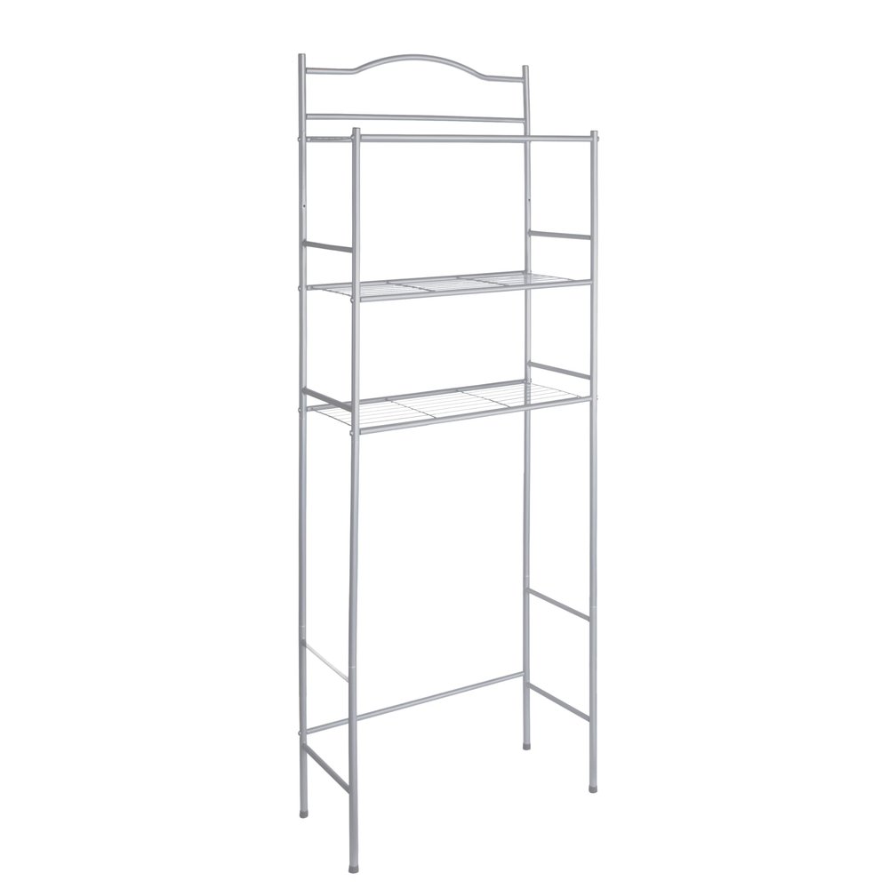 3-Tier Bathroom Over Toilet Space Saver Etagere, Polished Pewter