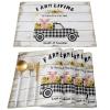 Placemats Set of 4 Washable,Farm Sweet Farm Placemat for Dining Table Decorations, Heat-Proof Table Mats for Kitchen Dinner Wooden Farmhouse Pig Sunflower Truck view 1