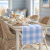 Light Blue Gingham Table Runner 72 inches Long, Spring Blue and White Buffalo Plaid Check Dresser Runners for Bedroom, Rustic Farmhouse Table Decorations for Birthday, Summer Picnic, Baby Shower Party view 3