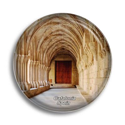 Fridge Magnet Spain Catalonia Romanesque Monastery Glass Magnets for Refrigerator Souvenirs Cute Crystal Magnet Decor for Whiteboard Office Home Gift