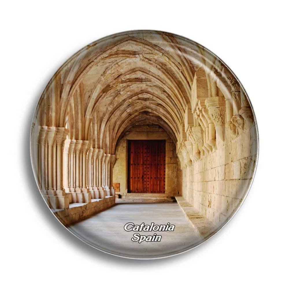 Fridge Magnet Spain Catalonia Romanesque Monastery Glass Magnets for Refrigerator Souvenirs Cute Crystal Magnet Decor for Whiteboard Office Home Gift