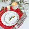 Red Placemats Set of 4,Red Charger Plates, Glitter Place Mat Sparkling Bling Table Placemats for Weeding Home Decor view 2