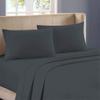 1000-Thread-Count 100% Egyptian Cotton Bed Sheet, 4-Pc Cal King Dark Grey Solid Sheet Set Single Ply Long Staple Cotton Yarns, Sateen Weave, Fits Mattress Upto 26" Deep Pocket view 1