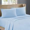 1000-Thread-Count 100% Egyptian Cotton Bed Sheet, 4-Pc Cal King Light Blue Solid Sheet Set Single Ply Long Staple Cotton Yarns, Sateen Weave, Fits Mattress Upto 26" Deep Pocket view 1