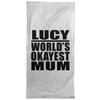 Designsify Gifts, Lucy World's Okayest Mum, Hand Towel 15x30 inch Soft Tea Dish Cloth for Kitchen Bath - for Birthday Anniversary Christmas Mothers Day Fathers Day Party, to Men Women Him Her Friend view 1