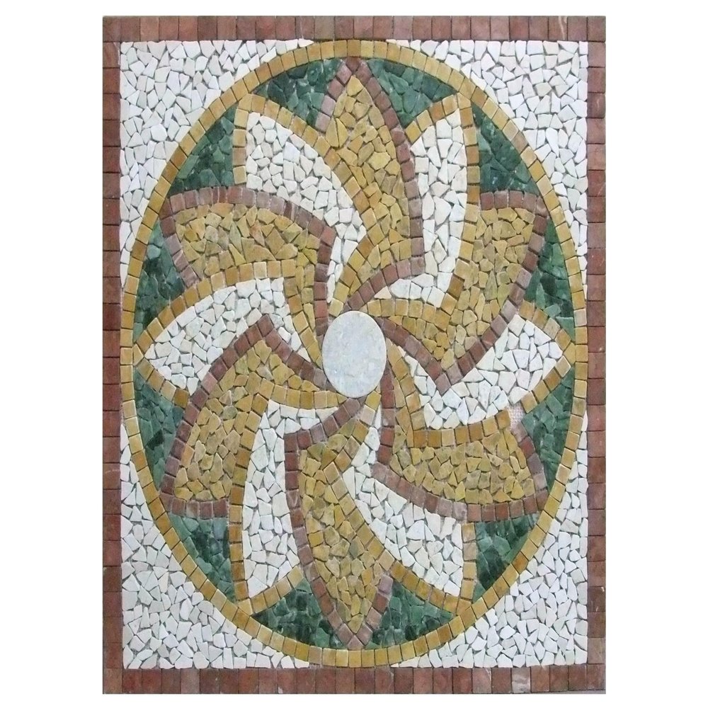 Aircraft Engine Floor Inlay | Beautiful Mosaics Art | Mosaic Designs By Mosaics Lab | Handmade Medallion | This Masterpiece Is Great For Your Floors | Perfect For Any Space.