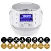 Yum Asia Sakura Rice Cooker with Ceramic Bowl and Advanced Fuzzy Logic (8 Cup, 1.5 Litre) 6 Rice Cook Functions, 6 Multicook Functions, Motouch LED Display, 120V Power (White and Siver) view 2