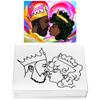 Indigo Art Studio Pre Drawn Canvas Painting for Adults Kids Couples | 4-40 PACK Discounted Bundle | Afro King Queen Kiss #1 | DIY Birthday Gift & Sip and Paint With Twist Party Favor | 8x10 view 1