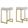 Best Master Furniture Jakob 25" Contemporary Counter Height Stools with Velvet Upholstered Cushions, Metal Legs and Footrest, Stylish Seating for Kitchen or Bar, Set of 2 (Cream/Gold) view 1
