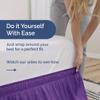 Wrap Around Dust Ruffle Bed Skirt - Purple - for Queen Size Beds with 15 Inch Drop - Easy Fit Elastic Strap - Adjustable Pleated Bedskirt w/Brushed Fabric Wrinkle Free - for Women, Men, Kids & Teens view 3