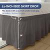 Wrap Around Dust Ruffle Bed Skirt - Dark Grey - for Queen Size Beds with 21 Inch Drop - Elastic Strap - Adjustable Pleated Bedskirt with Brushed Fabric and Wrinkle Free - for Women, Men, Kids & Teens view 4